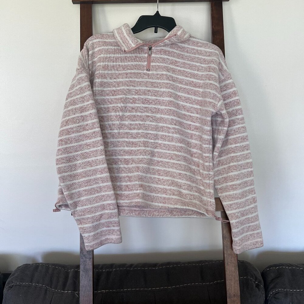 Striped Quarter Zip Sweatshirt